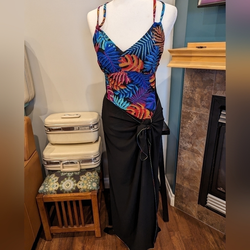 Bathing Suit & sarong Woman's Size 12 & Butterfly Rainbow edge up cover